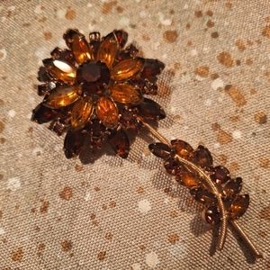 Vintage Sunflower Brooch / Pendant. Oversized. 4.25" x 2".